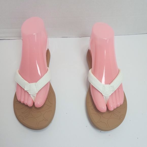 ❤️2/$22 Roxy Women White Thong Sandals Slippers Size 6 - Picture 9 of 9